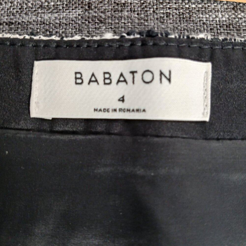 Babaton by Aritzia Tweed Mini Skirt Women Size 4 Black White Career Classic - Picture 4 of 8